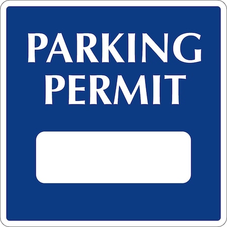 Lustre-Cal Static Cling Parking Permit Dark Blue 3in x 3in Square 1 Blank No Pad, 50PK 253745SCL1BdSq0000